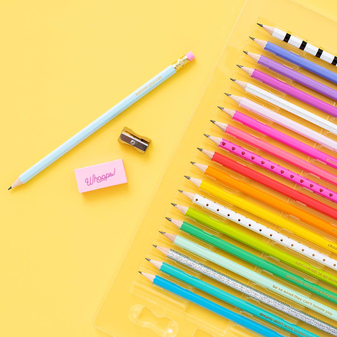 Taylor Elliott Designs - Pencil Set - Motivational - Asst Colors - 22 Pcs