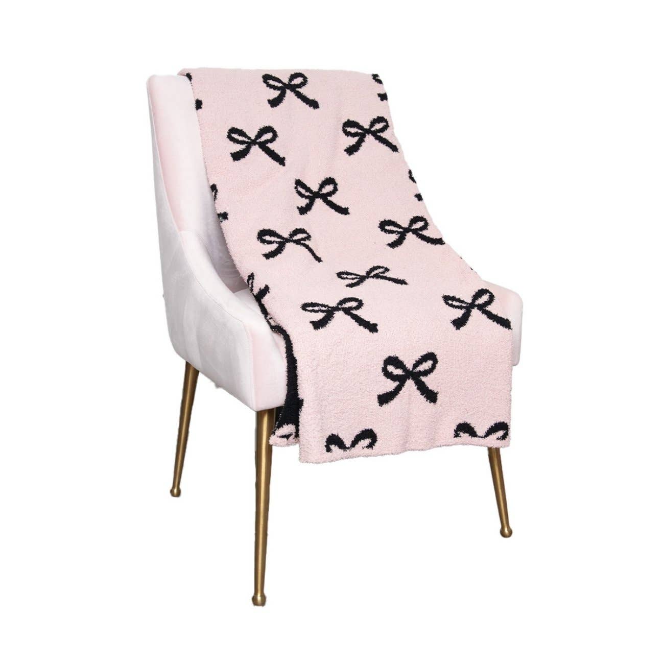 Katydid - Pink and Black Bows Wholesale Throw Blanket