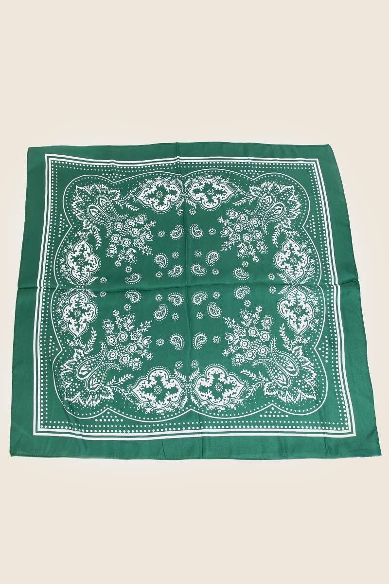 Anarchy Street - Light Paisley Design Square Bandana Scarf