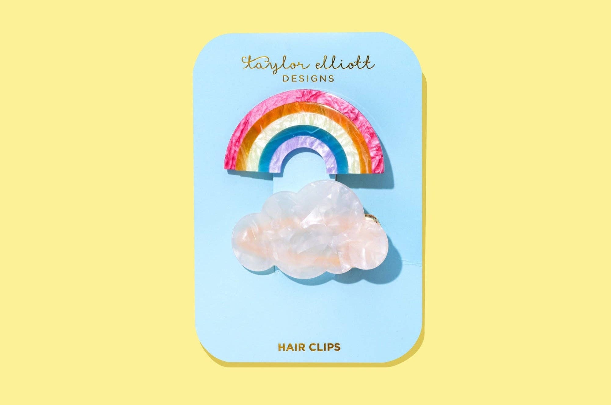 Taylor Elliott Designs - *ON SALE* Claw Hair Clip Set - Med - Rainbow + Cloud - 2 Pcs