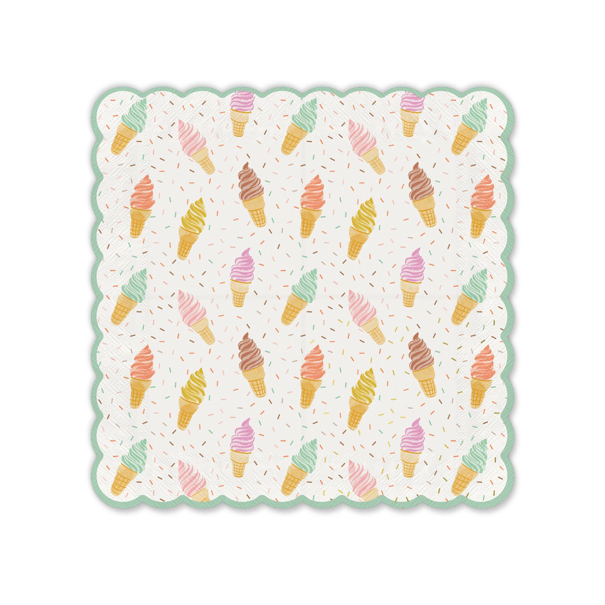Studio Oh! - Cool & Creamy Scalloped Beverage Napkins