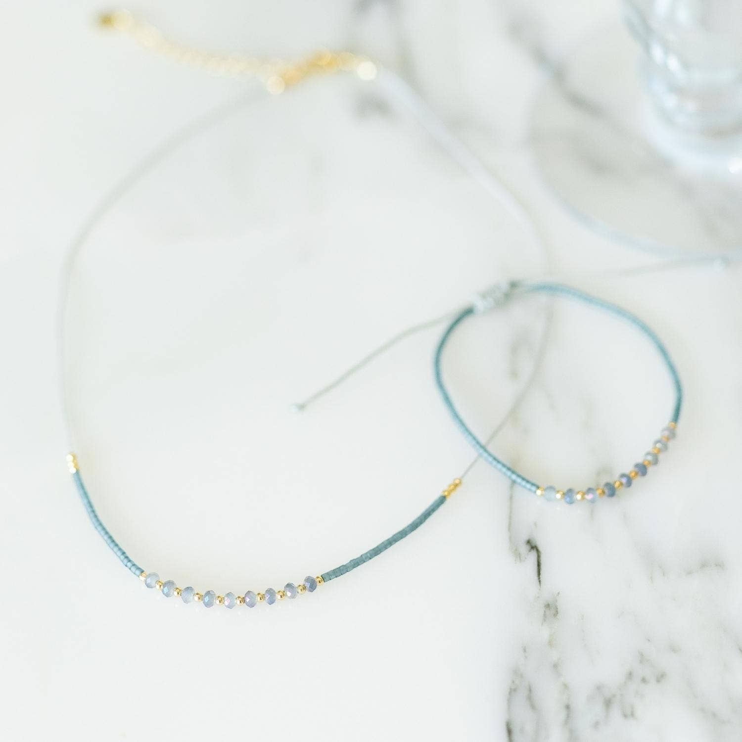 Splendid Iris - Set/12 Adjustable Glitz Accented Miyuki Bracelets, SALE