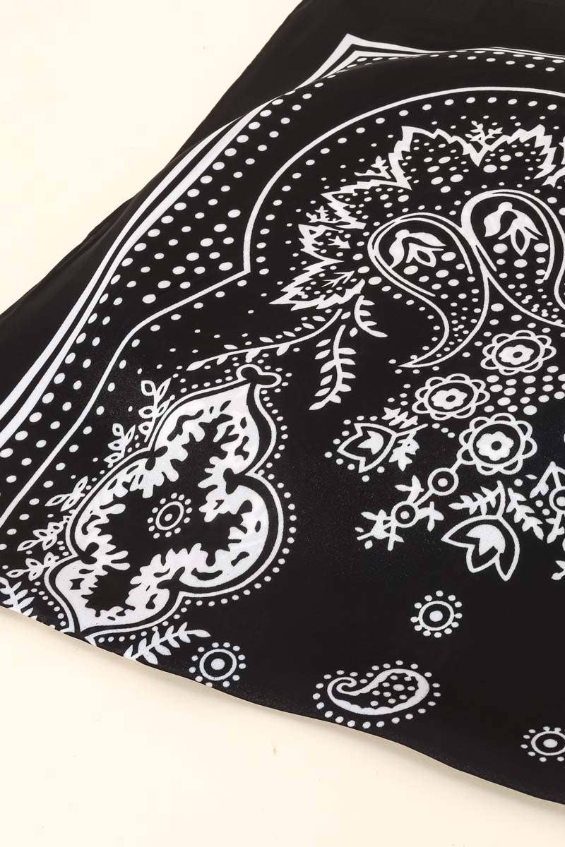 Anarchy Street - Light Paisley Design Square Bandana Scarf