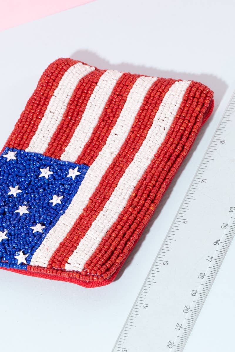 Anarchy Street - American Flag Beaded Coin Purse