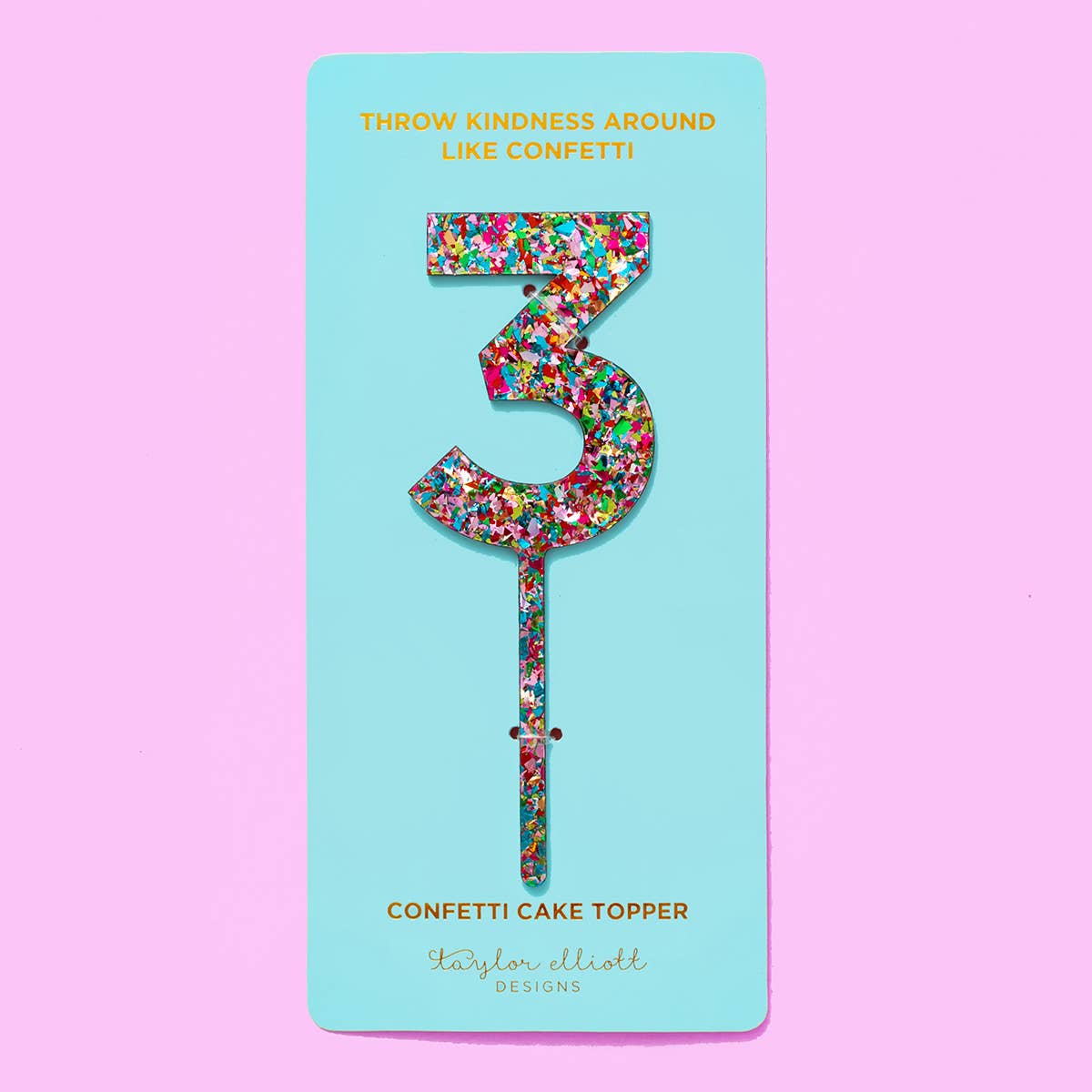 Taylor Elliott Designs - *ON SALE* Cake Toppers - Num 0 - 9 - Colorful Confetti -Each