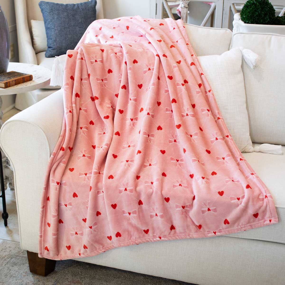 The Royal Standard - Tickled Pink Throw   Pink/Red   50x60