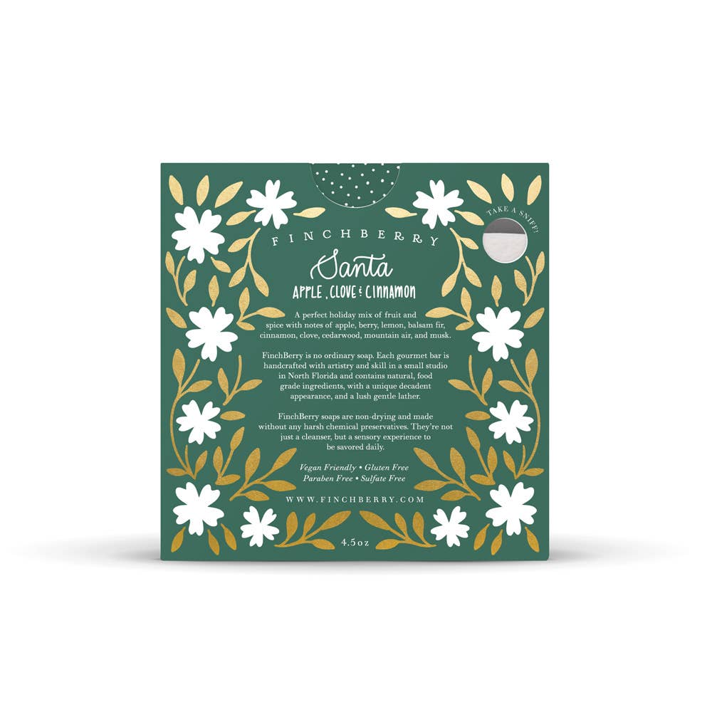 FinchBerry - Santa Stocking Stuffer Vegan-Friendly Holiday Boxed Soap