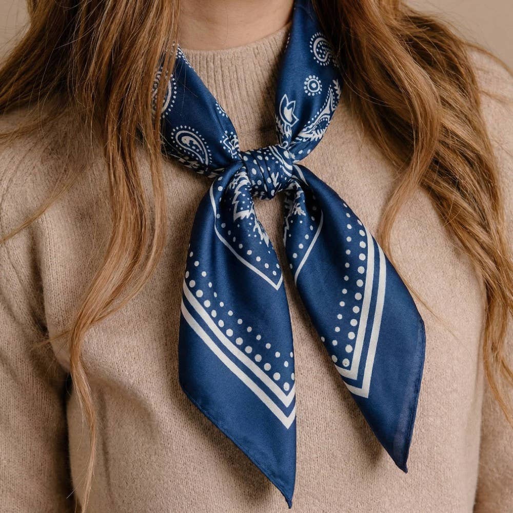 Anarchy Street - Light Paisley Design Square Bandana Scarf