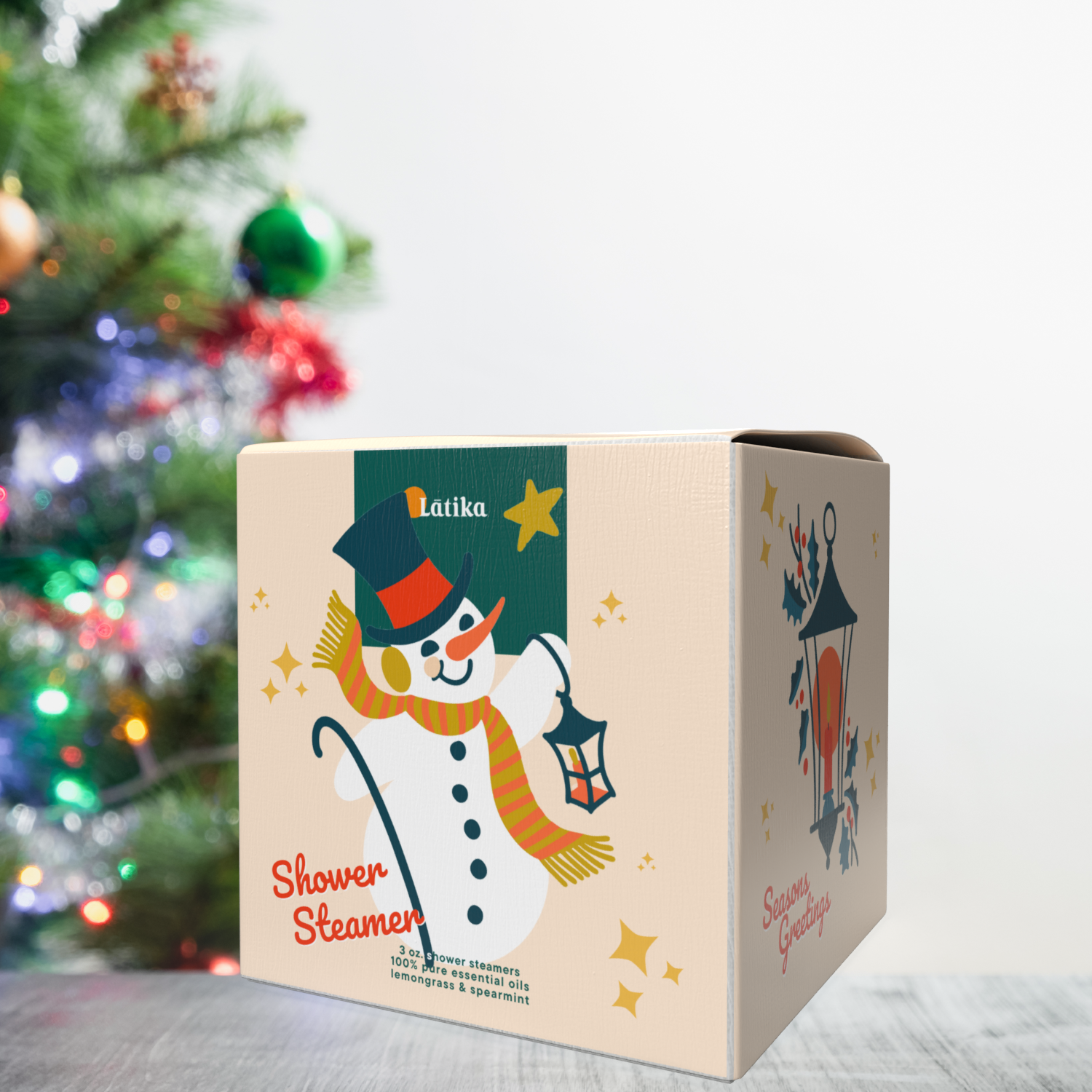 Latika Beauty - Snow Shower Steamer - Stocking Stuffer - Cube