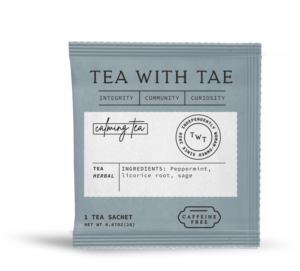 Tea with Tae - Calming Herbal Tea Box (15 wrapped pyramid tea bags)