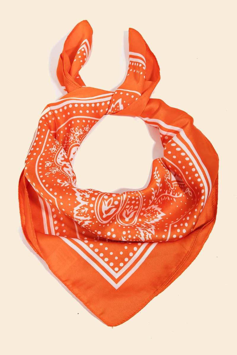 Anarchy Street - Light Paisley Design Square Bandana Scarf