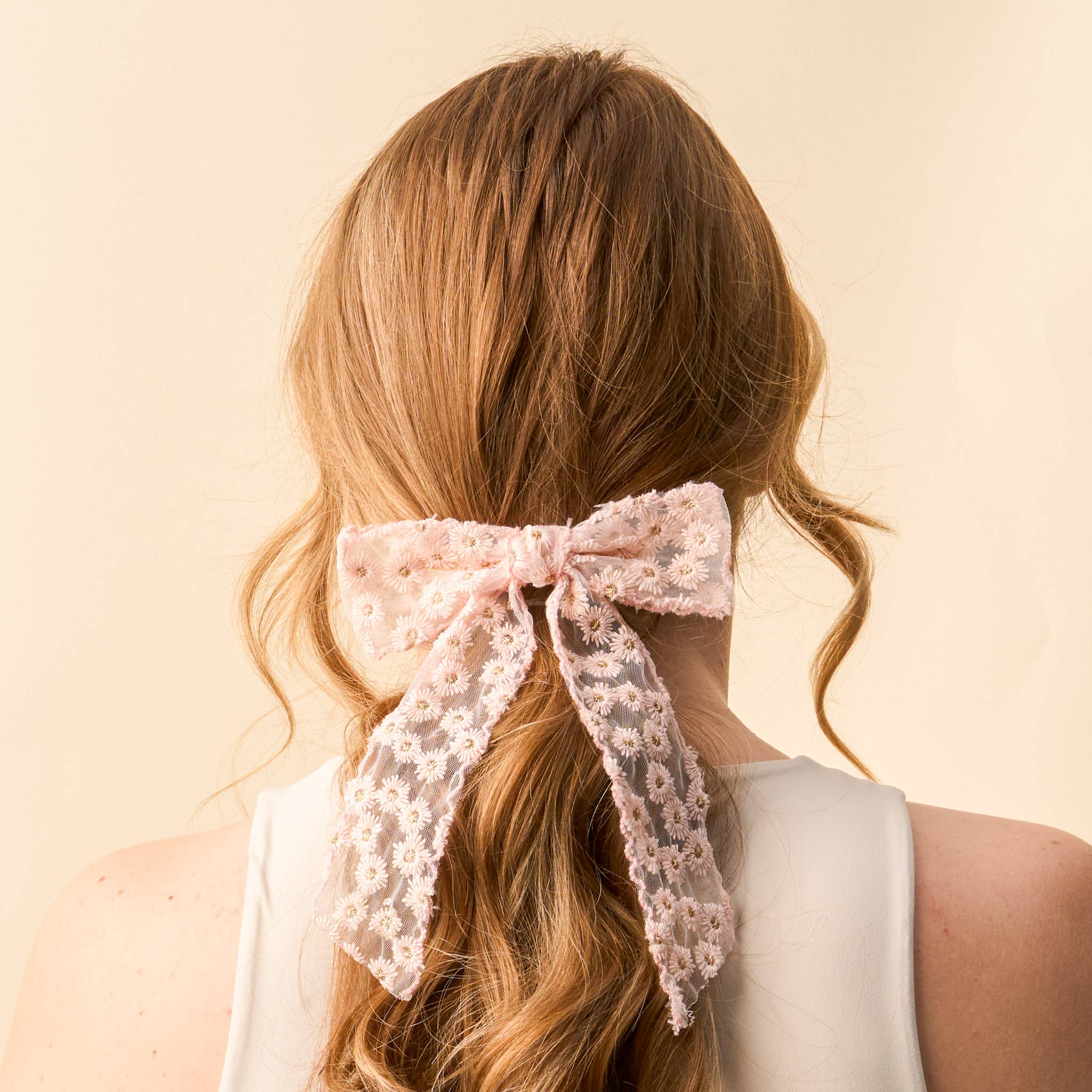 The Darling Effect - Ditzy Daisies Hair Bow-Blush