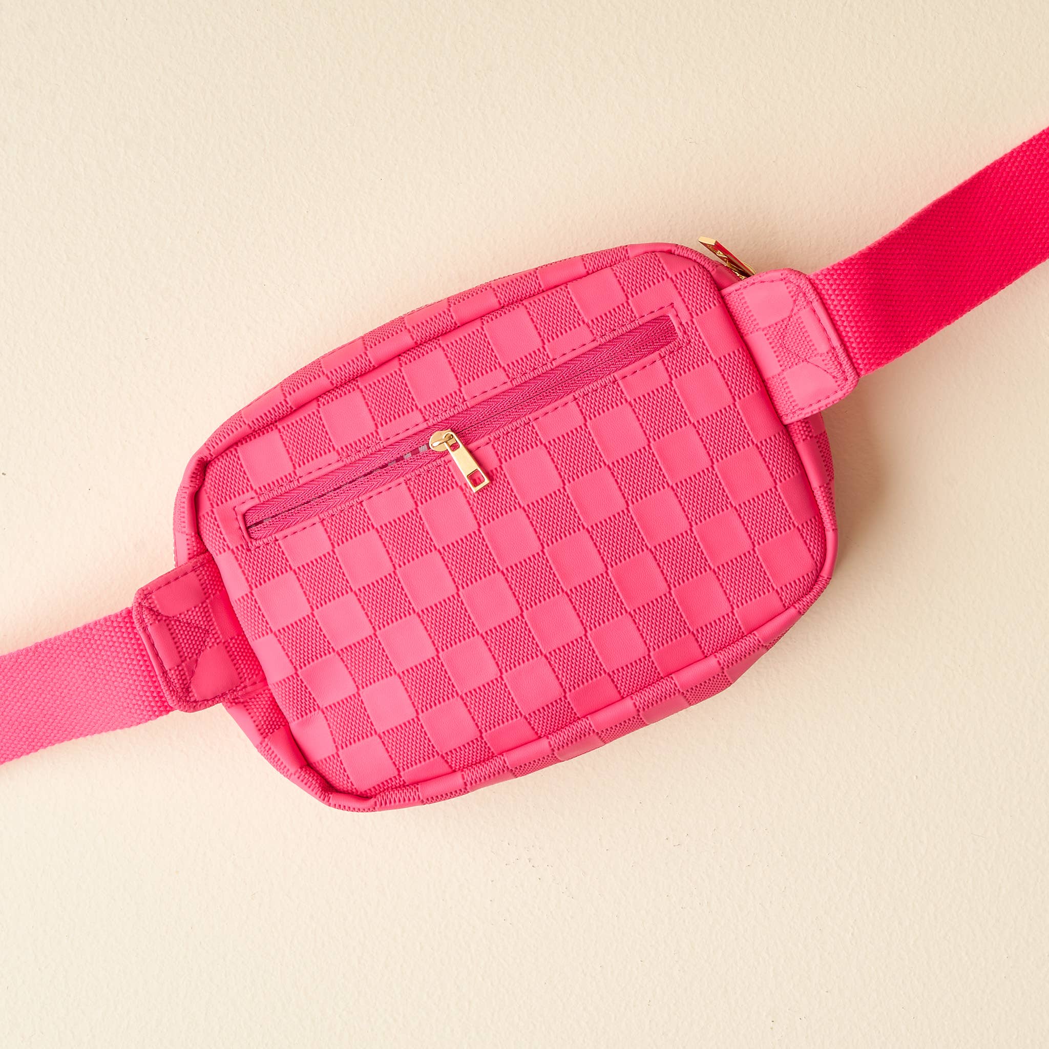 The Darling Effect - Urban Check Belt Bag-Hot Pink