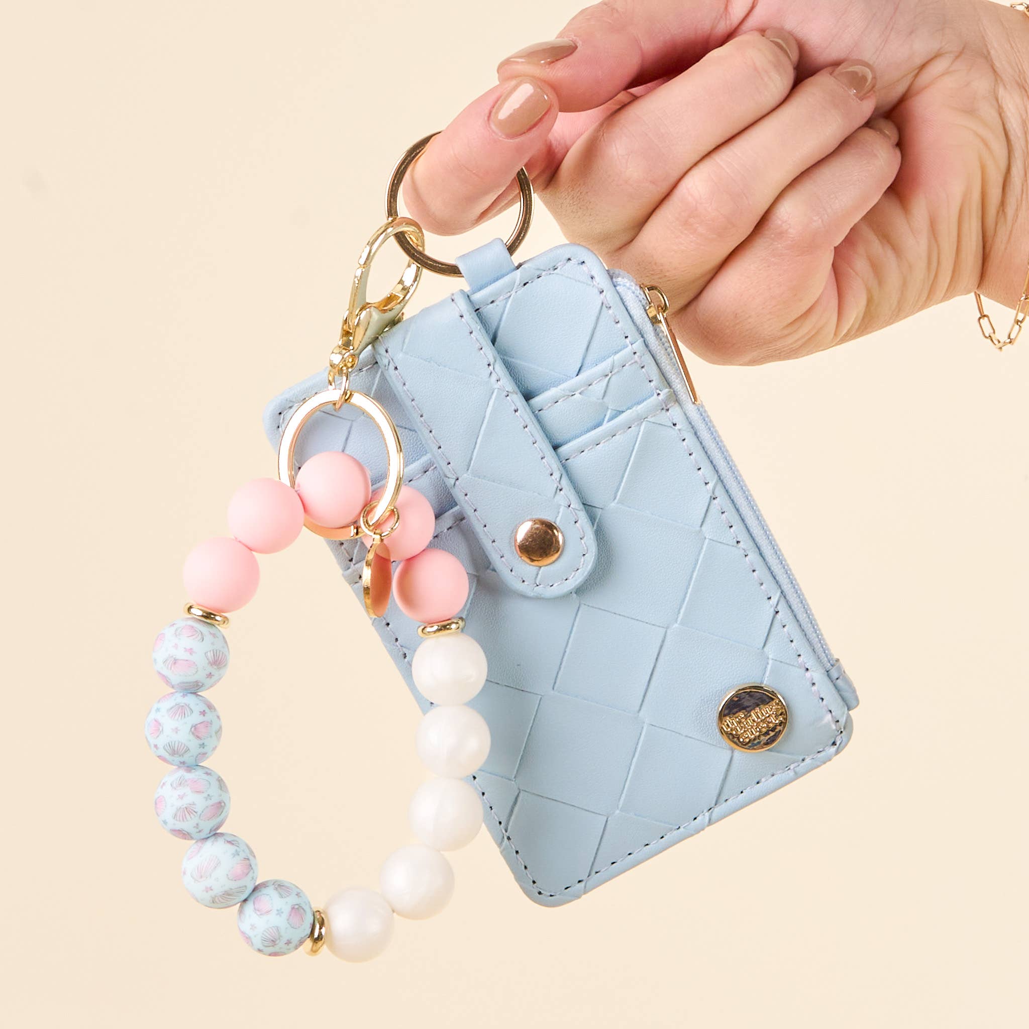 The Darling Effect - Woven Keychain Wallet-Light Blue