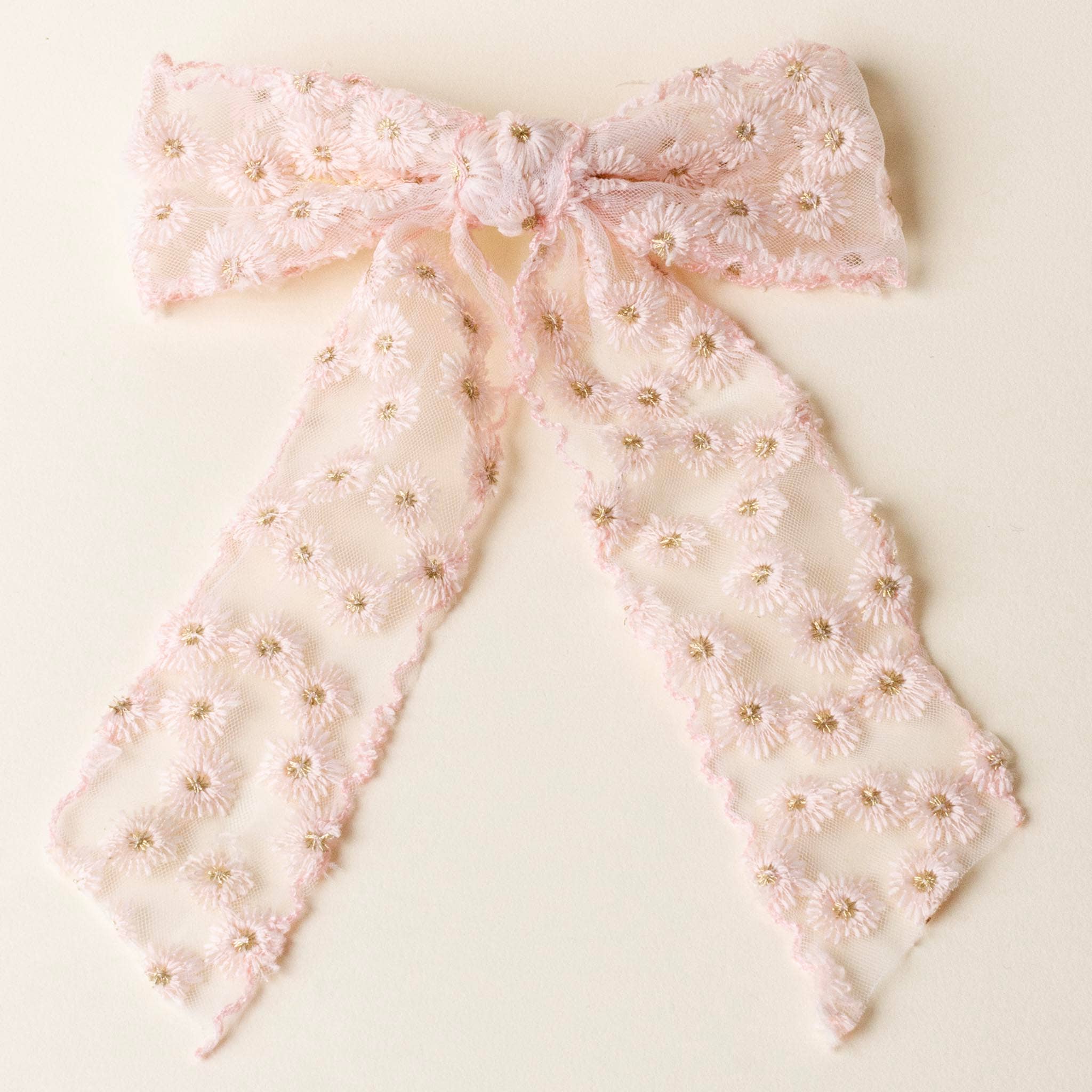 The Darling Effect - Ditzy Daisies Hair Bow-Blush