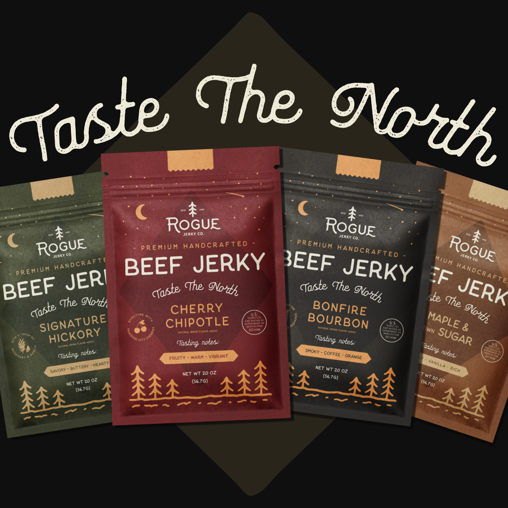 Rogue Jerky Co. - Rogue Jerky Starter Pack - 4 Of Each Flavor - Premium Jerky