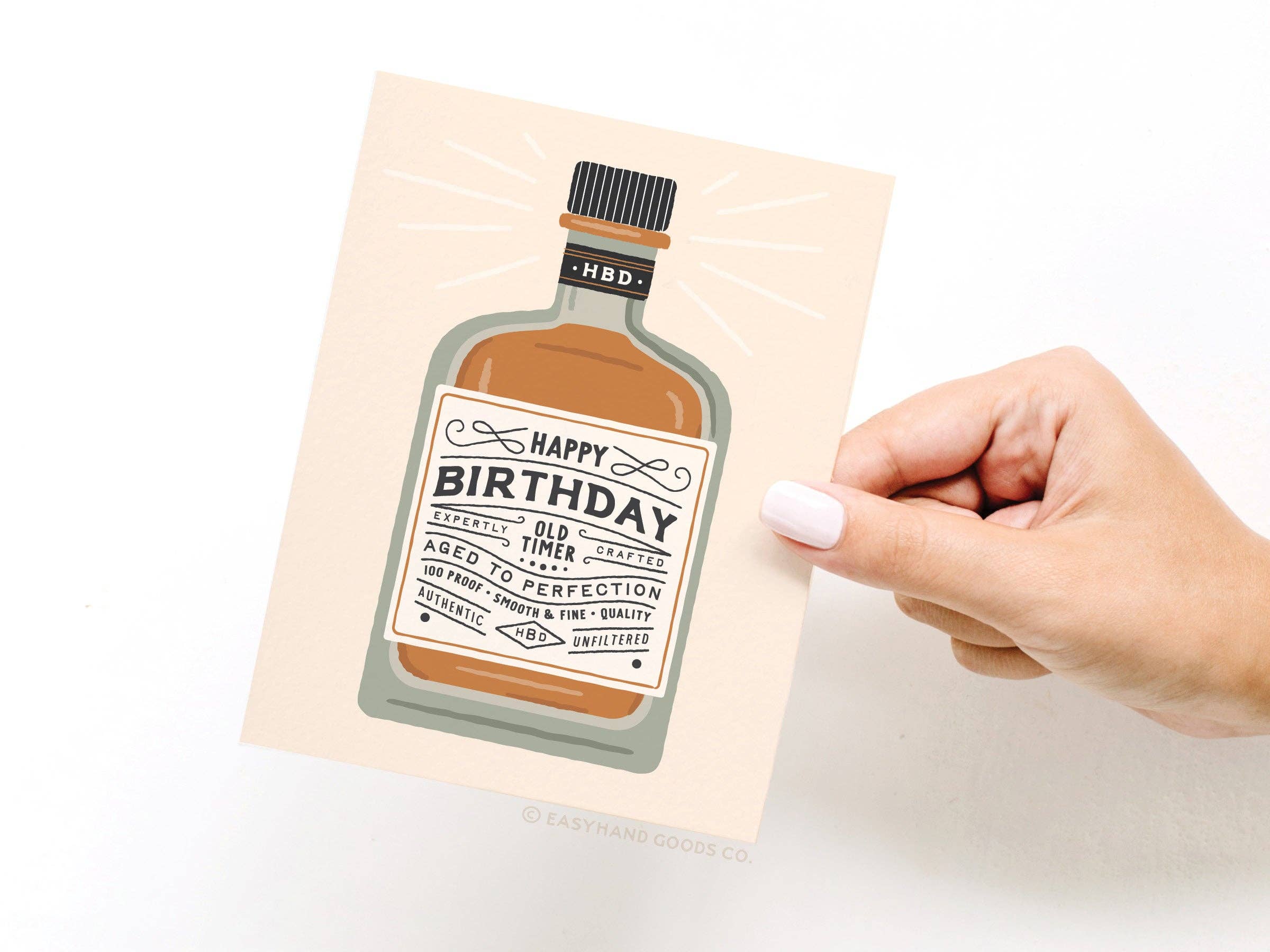Easyhand Goods Co. - Happy Birthday Whiskey Bottle Greeting Card