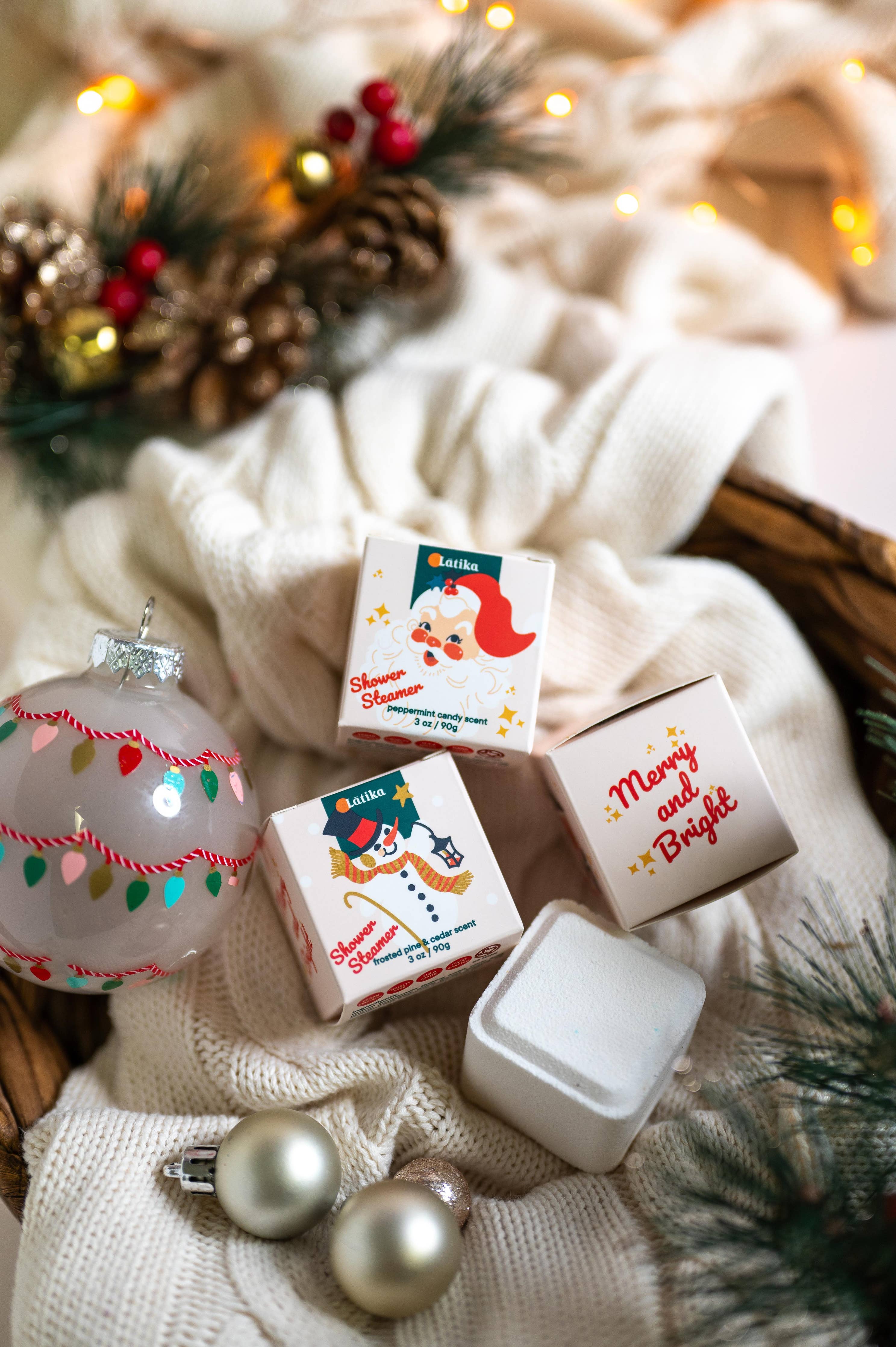 Latika Beauty - Snow Shower Steamer - Stocking Stuffer - Cube