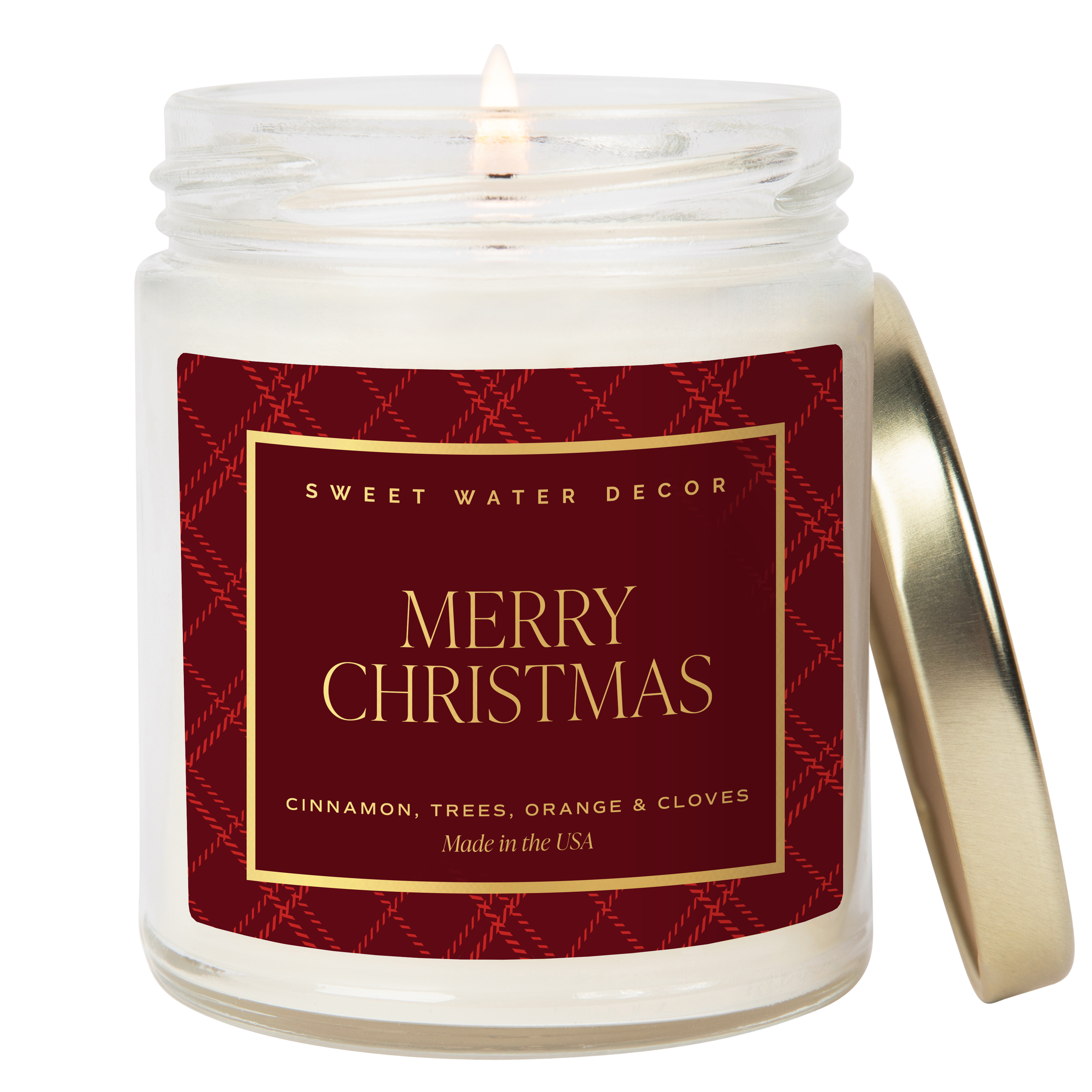 Sweet Water Decor - Merry Christmas 9 oz Soy Candle - Christmas Decor