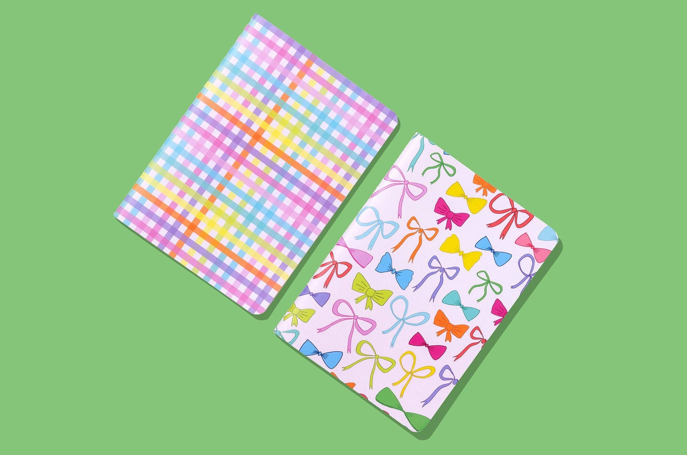 Taylor Elliott Designs - Notebook Set - Colorful Bows + Colorful Gingham - 2 Pc Set