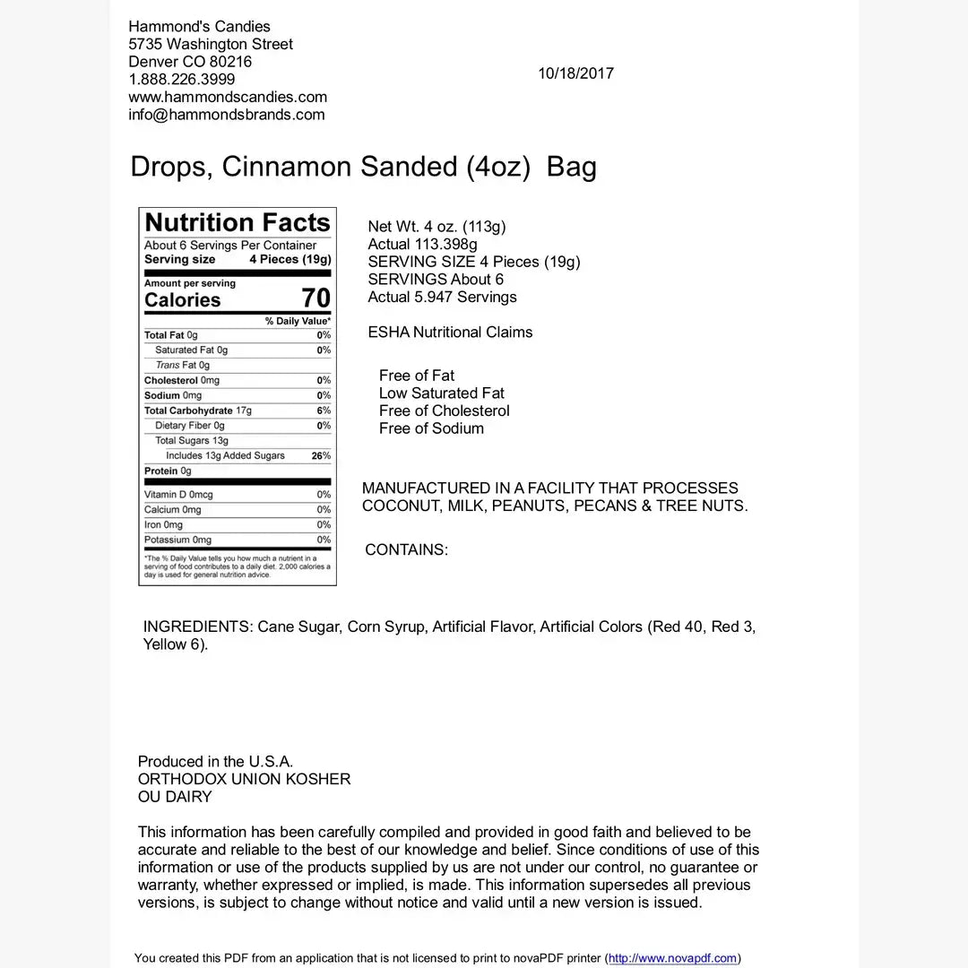 Hammond's Candies - Old-Fashioned Pantry Candy - 4 oz - 8 Bag POP Display