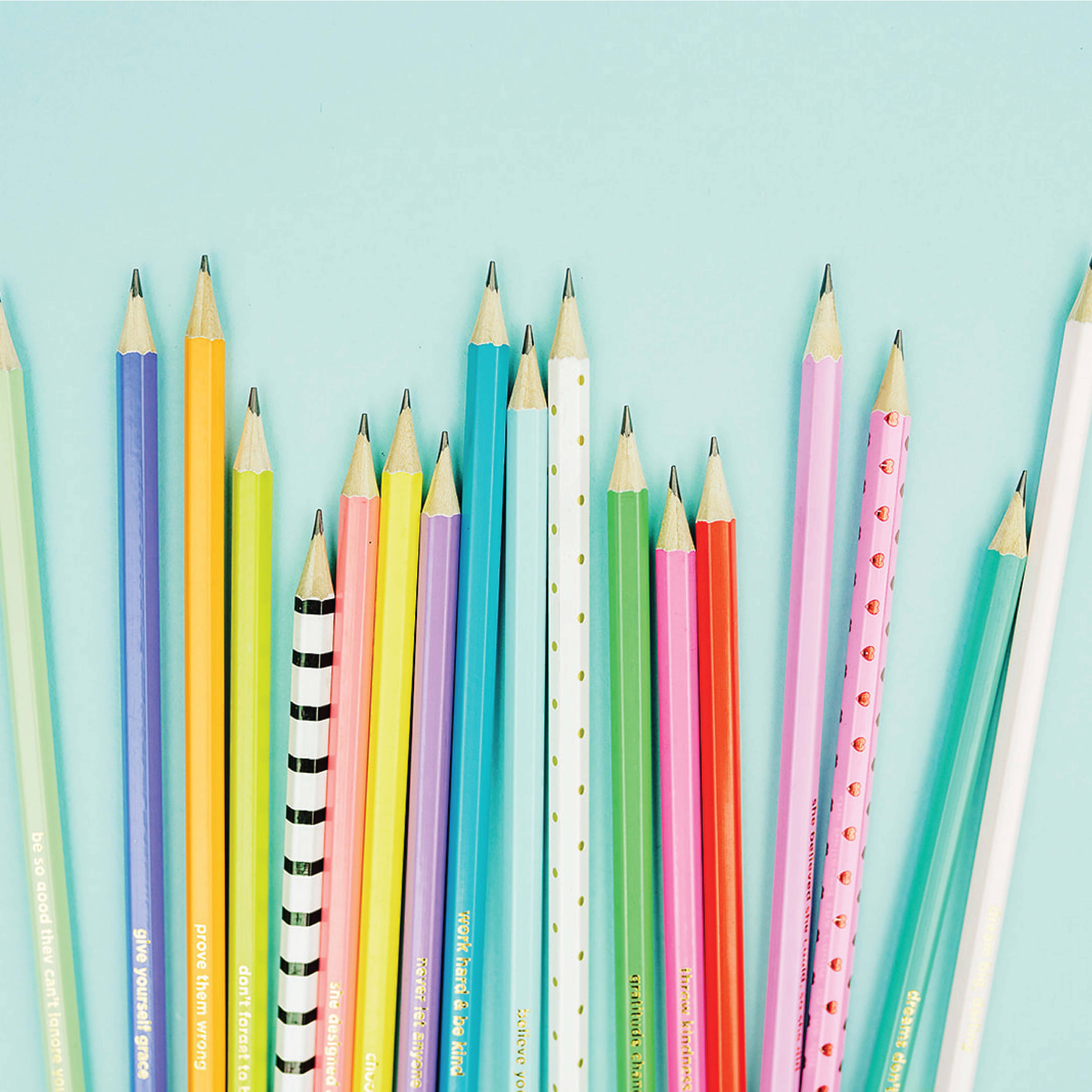 Taylor Elliott Designs - Pencil Set - Motivational - Asst Colors - 22 Pcs