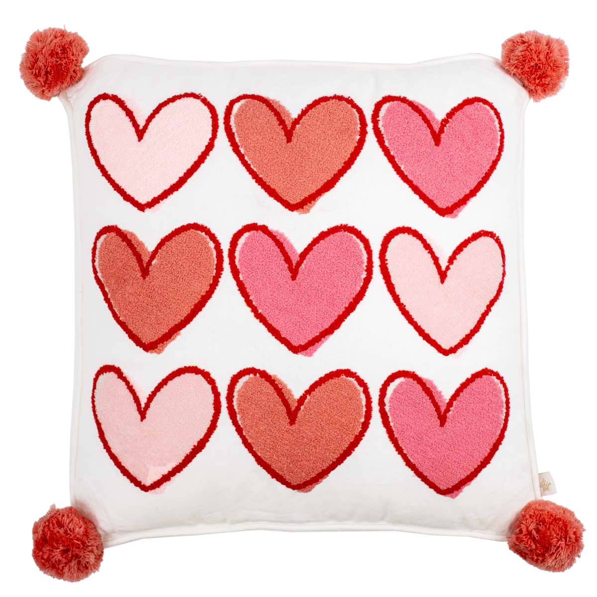 The Royal Standard - You Are Loved Pom Pom Pillow   Soft White/Pink   16x16