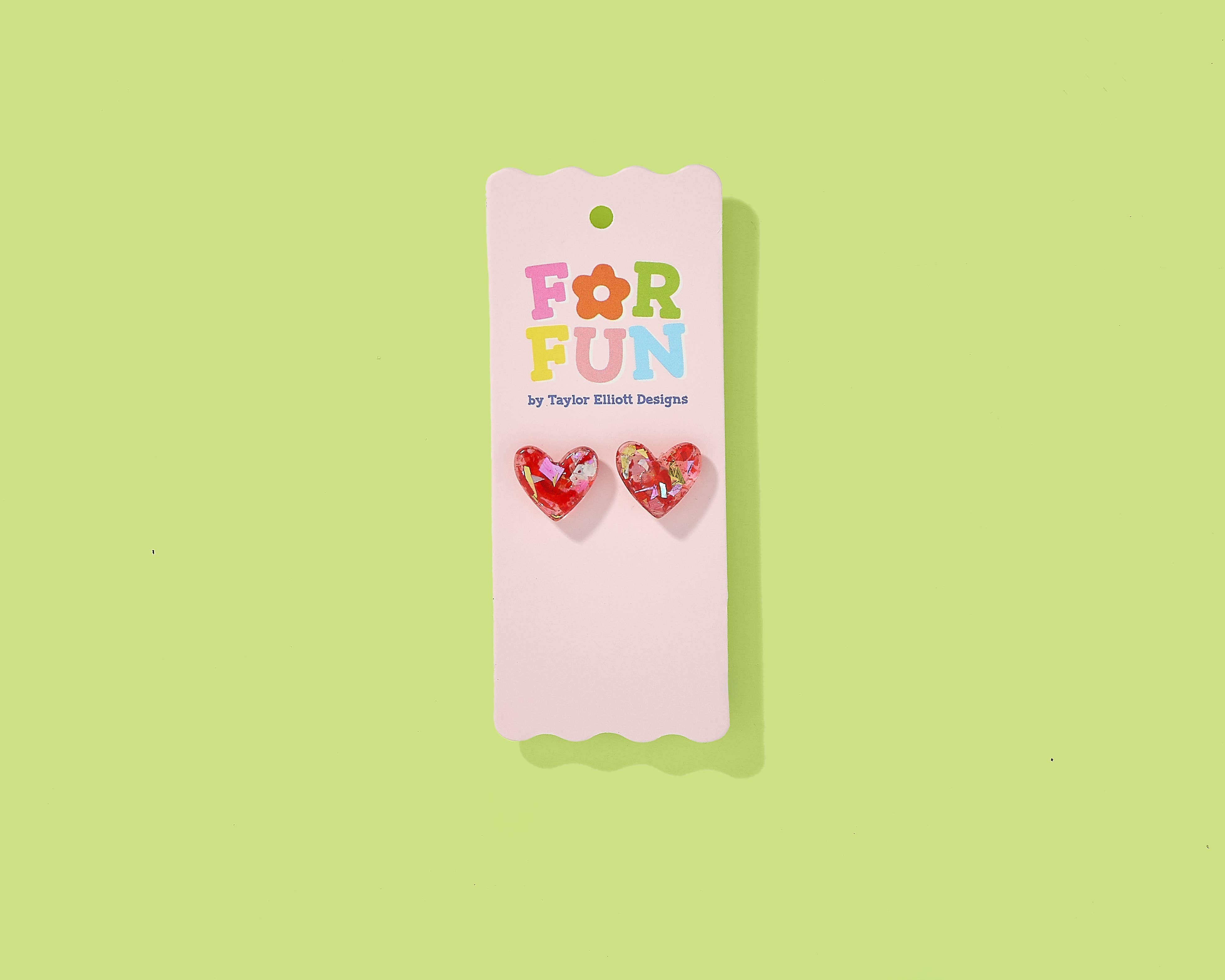 Taylor Elliott Designs Acrylic Hearts Stud Earrings