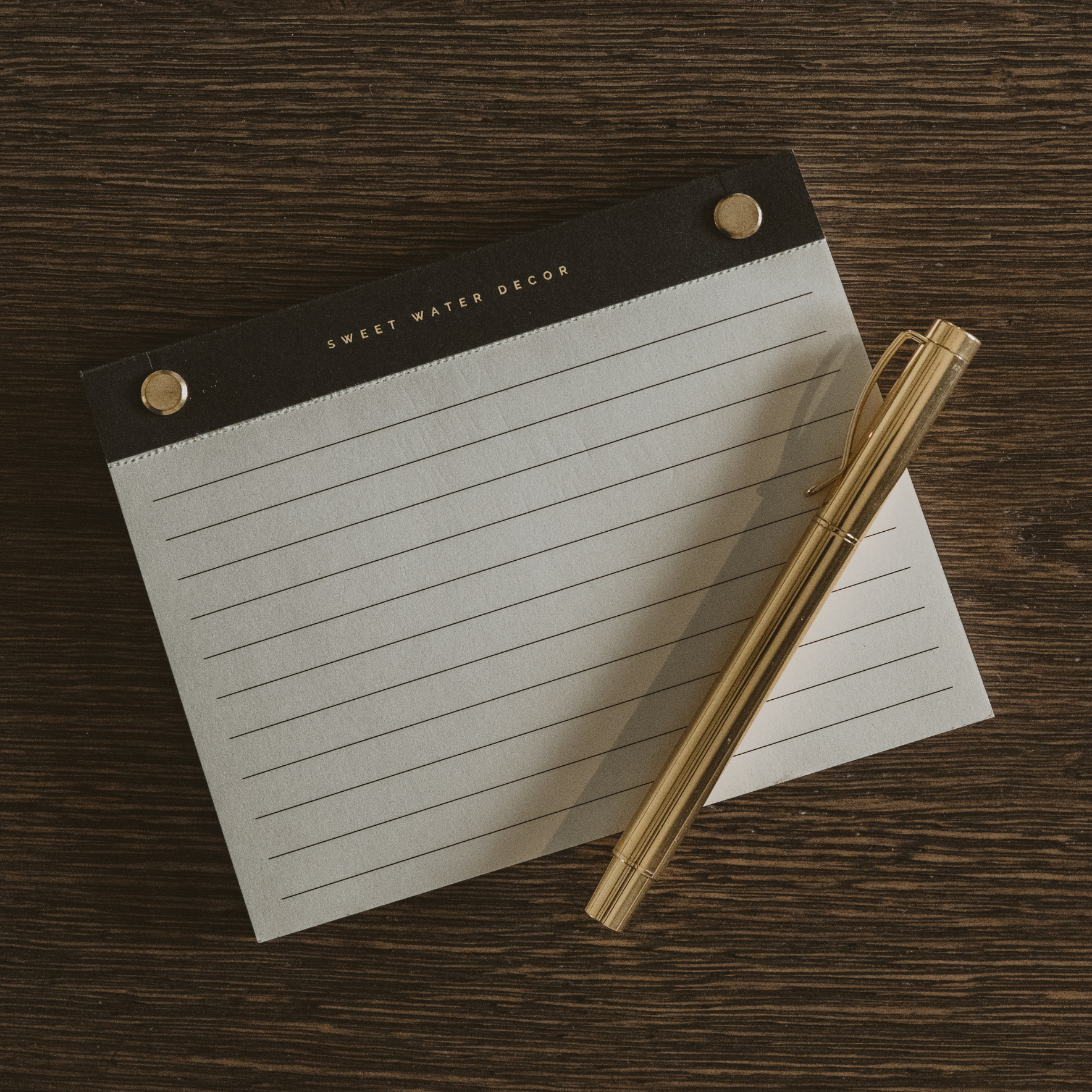 Sweet Water Decor - Small Gold Rivet Basic Notepad - Stationery & Decor
