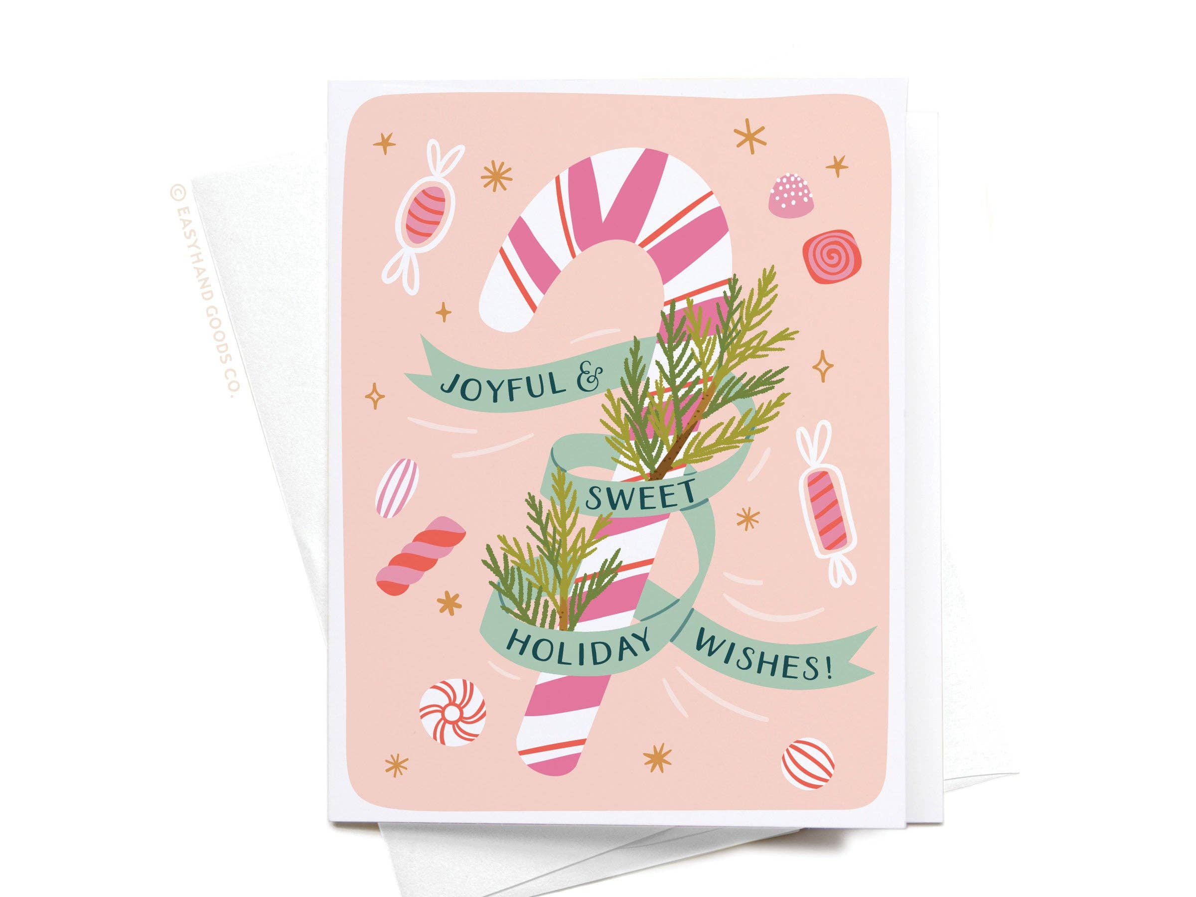 Easyhand Goods Co. - Joyful & Sweet Holiday Wishes Candy Cane Greeting Card
