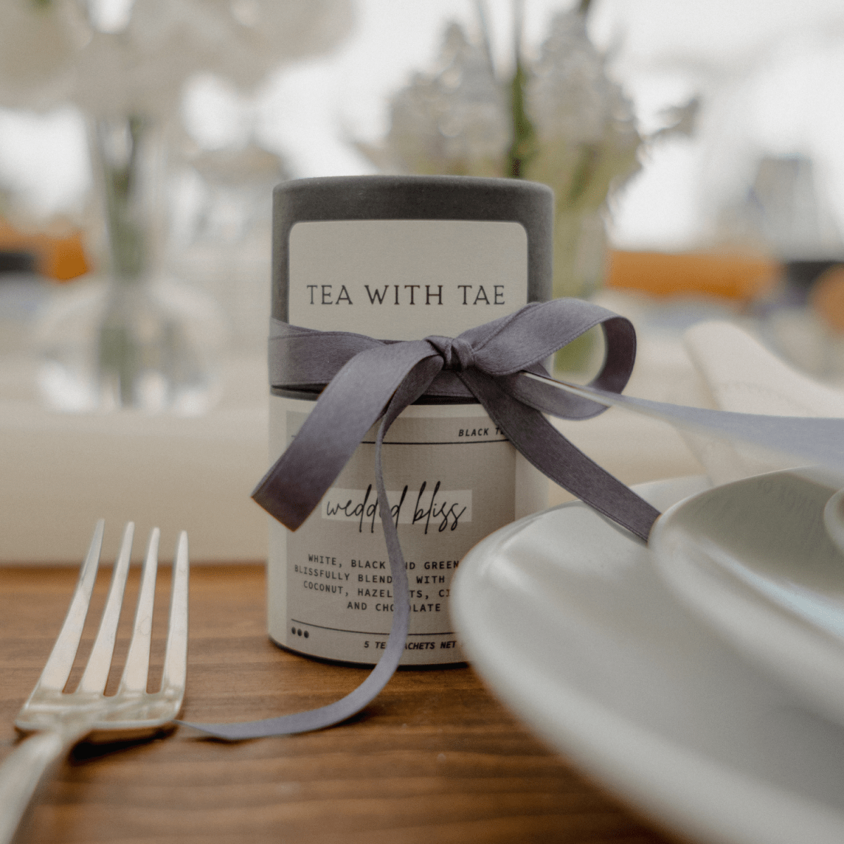 Tea with Tae - Wedded Bliss Artisan Mini Tea Tube Wedding Gift (5 tea bags)