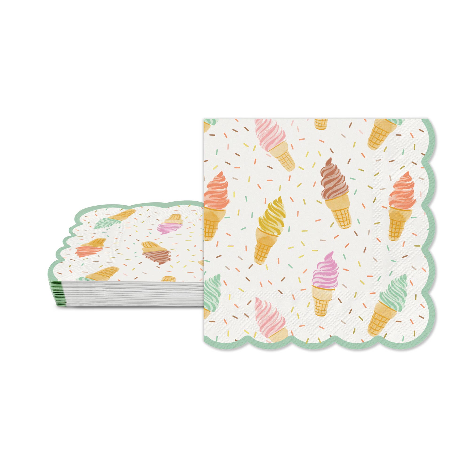 Studio Oh! - Cool & Creamy Scalloped Beverage Napkins
